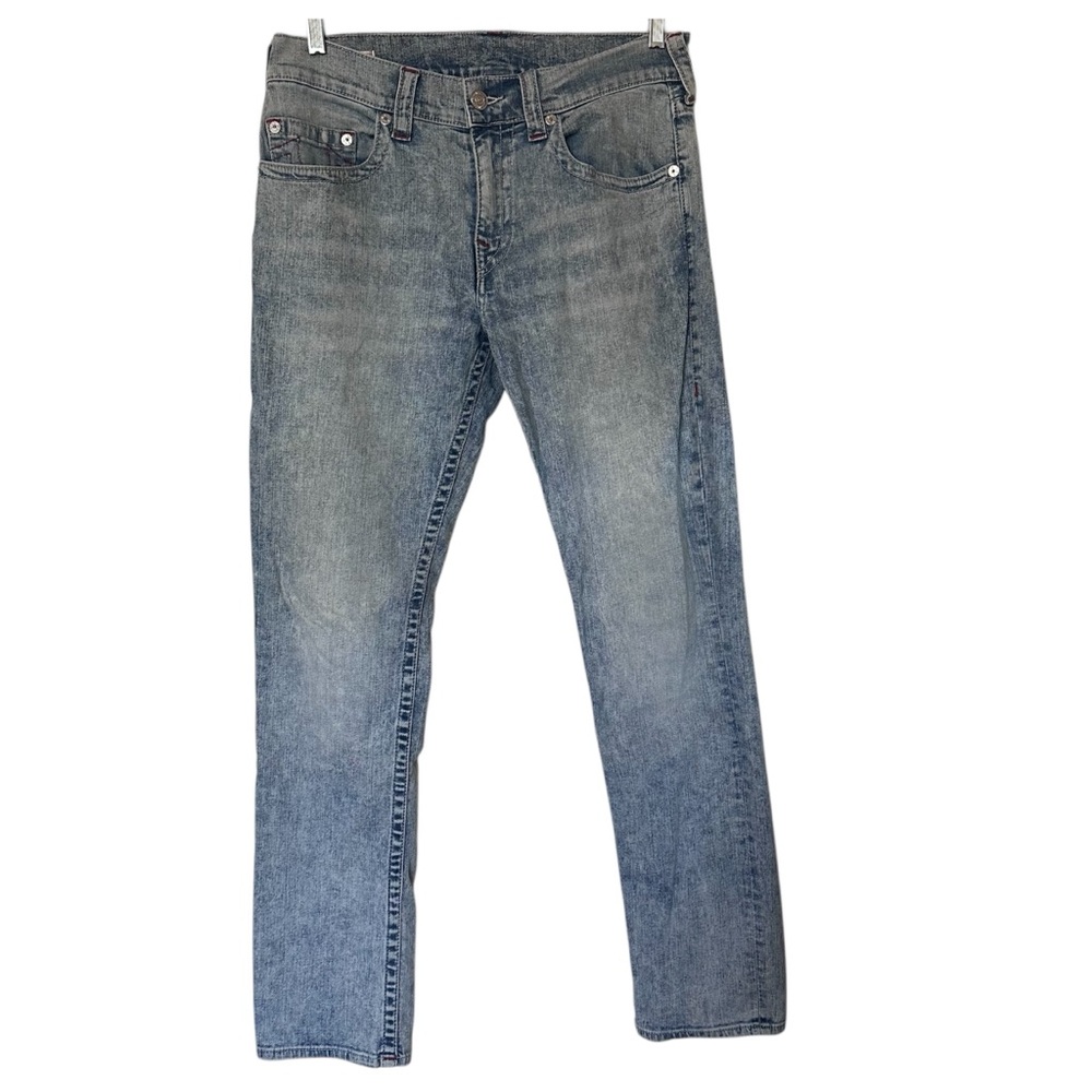 True Religion Jeans Mens Size 33 Blue Denim Geno Relaxed Slim Stretch